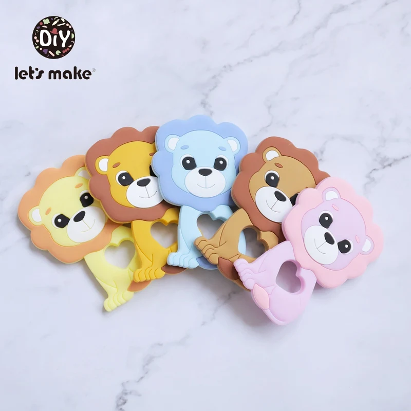 Let\'s Make Pacifier Clips Baby Gift Personalized 4-6 Months 1PC Lion Animal Silicone Toy Letter DIY BPA Free Holder For Nipples