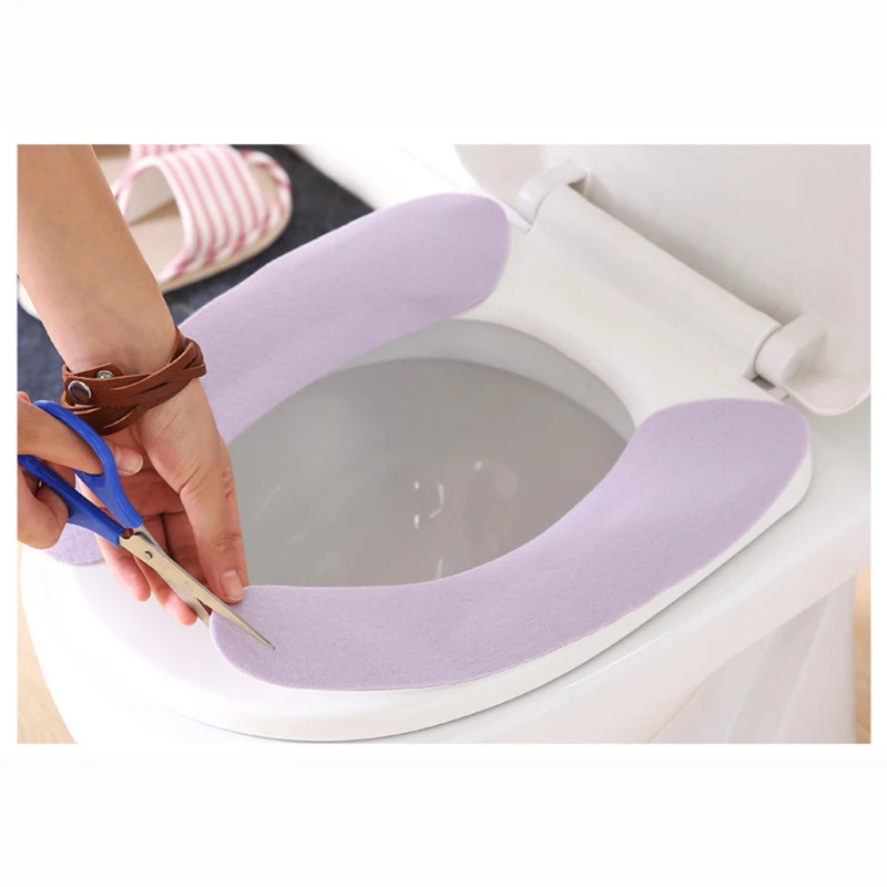 home Soft Comfortable Sticky Toilet Mat Bathroom  Washable warm toilet seat Cover