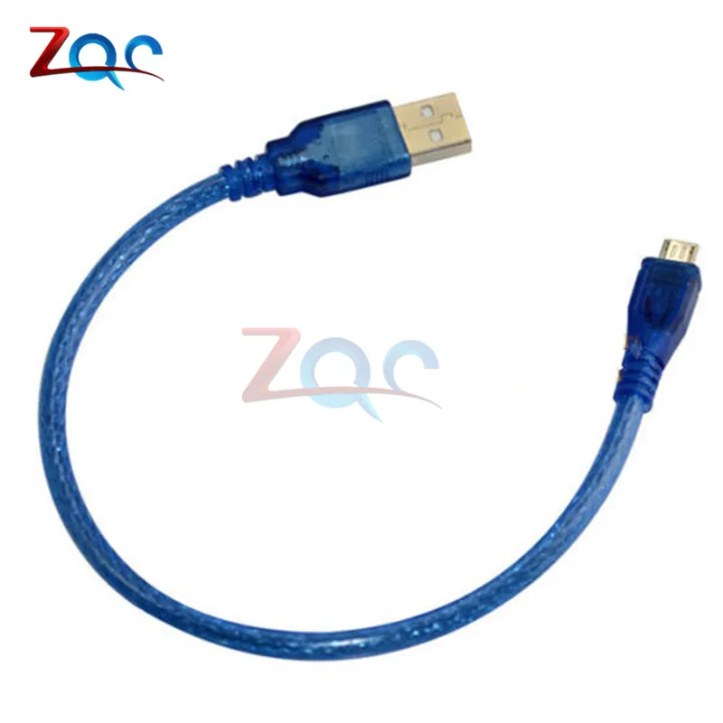 Cable de carga de datos USB 2,0 A macho de 30cm A Micro USB de 5 pines macho