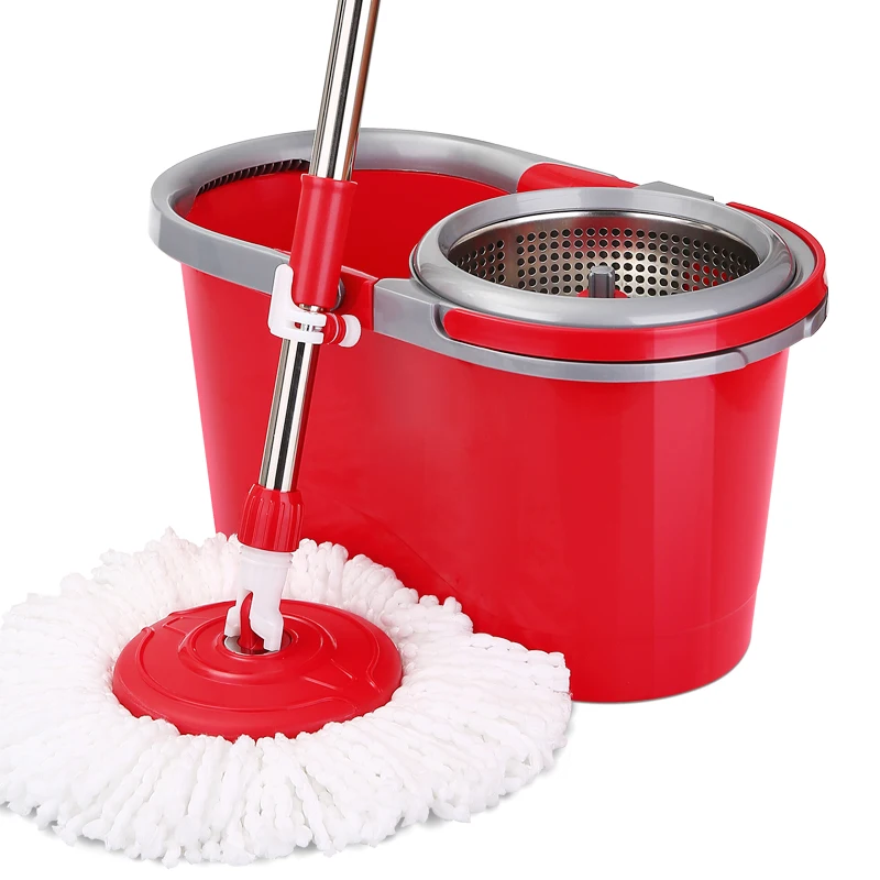 Mop Bucket Rotating Double Drive Hand-Free Washing Household Bucket Mop