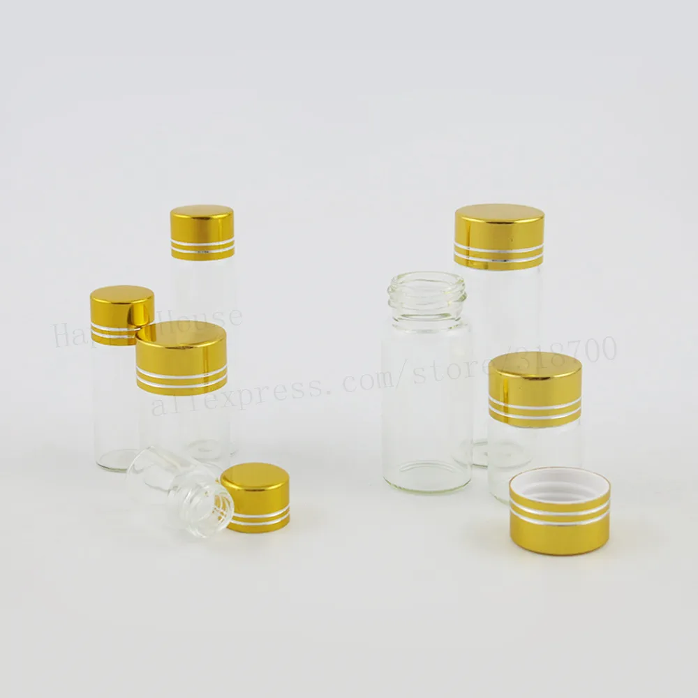 

360 x 2ML 5ML 6ML 4ML 10ML 15ML Refillable Empty Mini Clear Glass Sample Vials Bottles Cosmetic Containers for Essence Oil Using