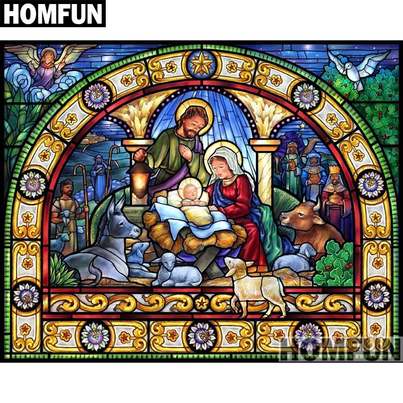 HOMFUN Full Square/Round Drill 5D DIY Diamond Painting 