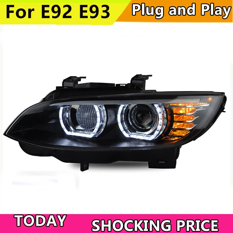 Car Styling for BMW M3 E92 E93 2006-2012 Headlight for BMW 335i Head Lamp Auto LED DRL Double Beam H7 HID Xenon bi xenon lens