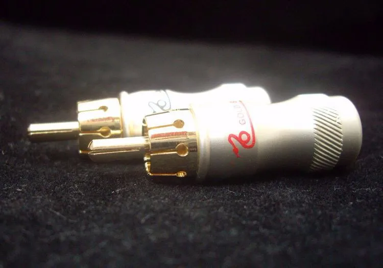 

Brand New High Quality 20Pcs 24k GOLD RCA Plug Audio Cable Male Connector Gold plated Adapter Adaptor