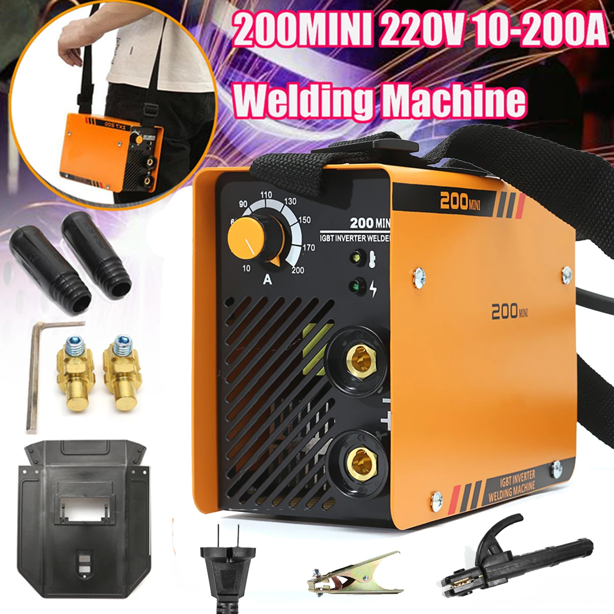 ZX7-200MINI 5.5KW Handheld Mini MMA Electric 220V 10-200A Inverter ARC Welding Machine Tool high quallity