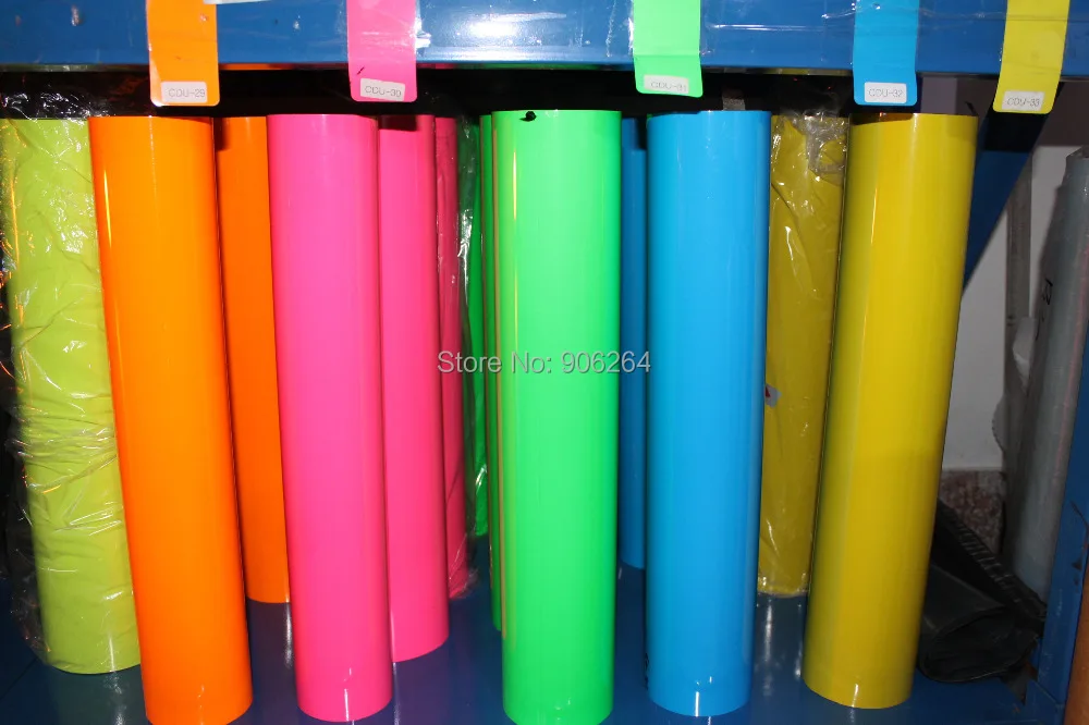 6 Yards for Six Color Heat Transfer Vinyl Fluorescent Film South Korea High Quality