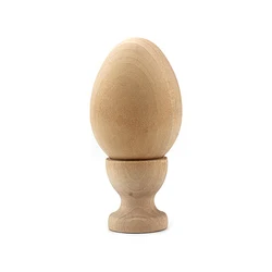 Huevo y taza de madera Montessori para niños, juguete de simulación, pintado a mano, garabatos, casa de juegos de Pascua, 1:1