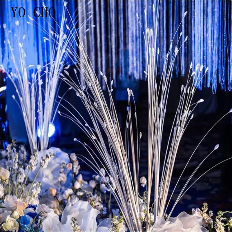 Yo Cho 80/90/115Cm Mooie Flore Bruiloft Scene Decoratie Kunstmatige Zijde Bloem Nieuwe Home Decor Wit bloem Pauw Gras Riet