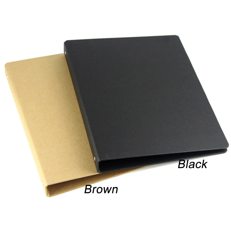 brown black A4 B5 A5 A6 kraft notebook office ring binder folder 4 6 20 26 holes rings spiral notebook cover