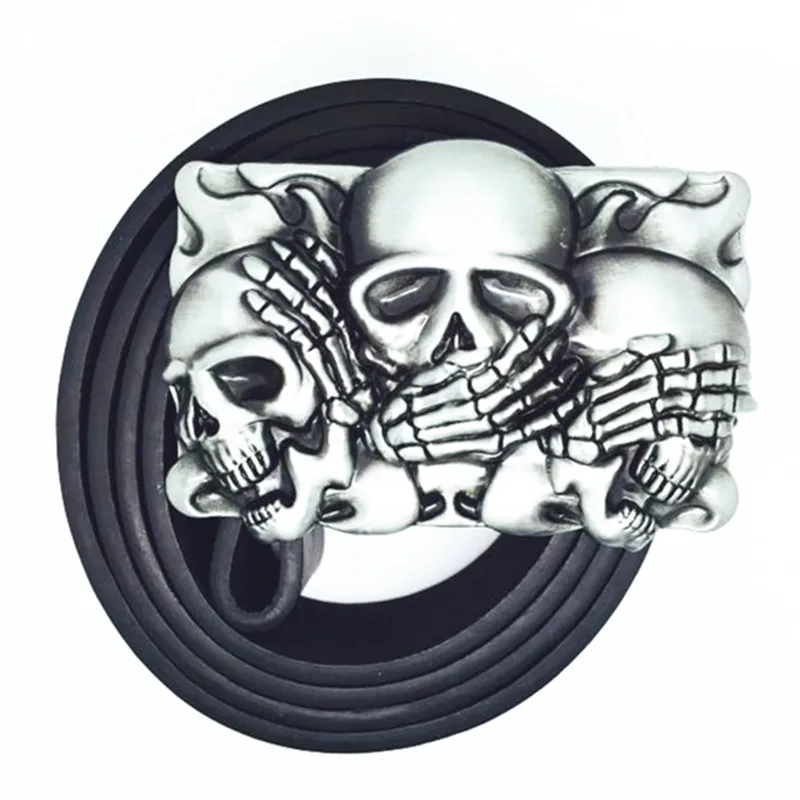 The cowboys of the west belt GuXi wear-resisting zinc alloy ghost PU belt is 4.0 CM