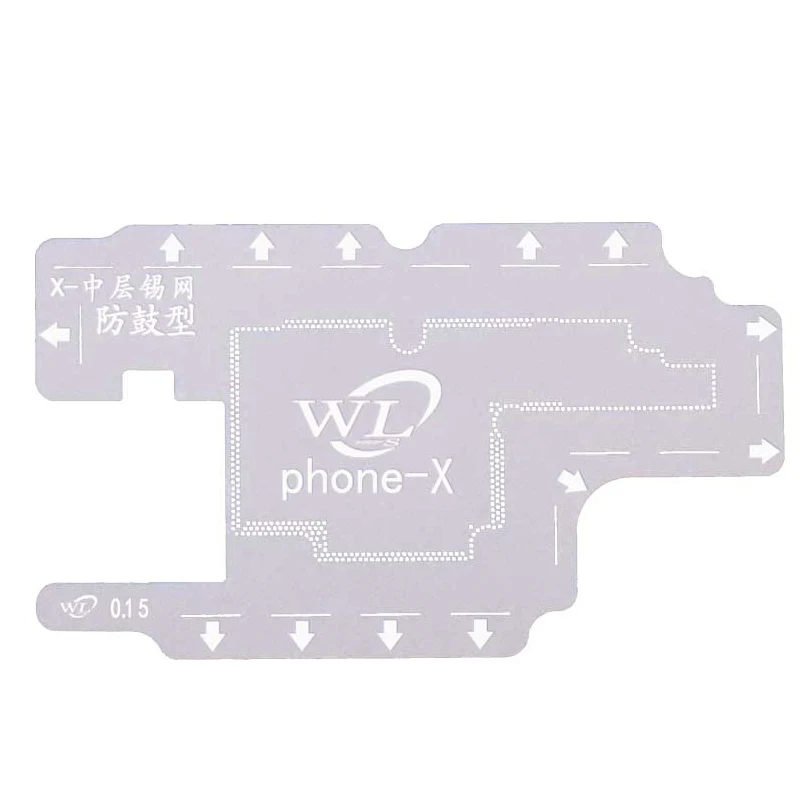 BGA Reballing Stensil Kit untuk iPhone X XS Xsmax Papan Utama Lapisan Tengah Tanam Tin Template Reballing Piring Solder Net
