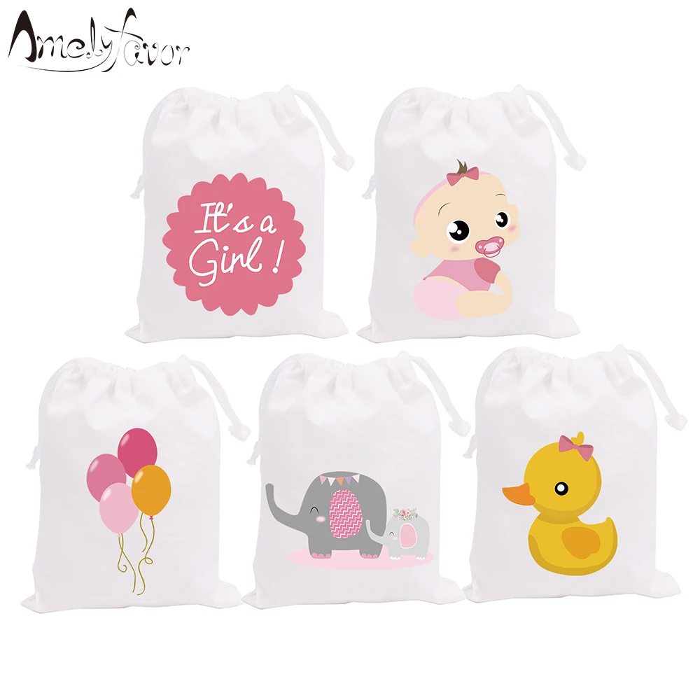 Girl Baby Shower Theme Party Bags Candy Bags Gift Bags duck Elephants Decorations Grand Event Birthday Party Container Supplies