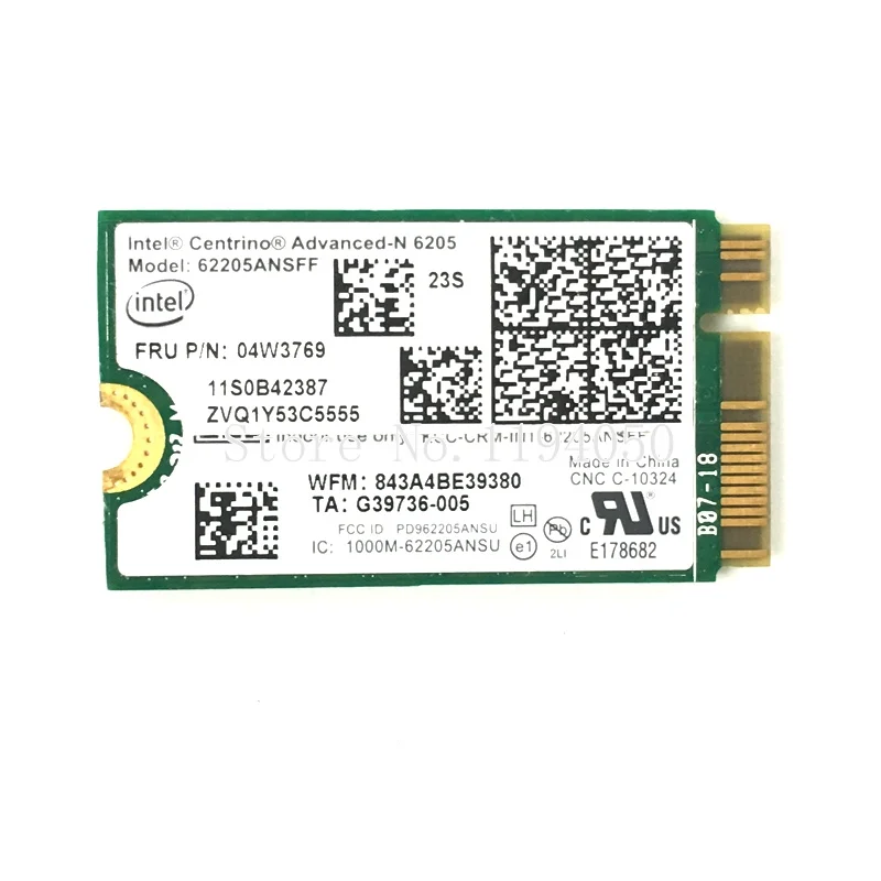 Carte réseau WiFi Wlan pour X1 Carbon 62205, ANSFF N6205 62205AN SFF 04Wino 69 NGFF M.2 6205