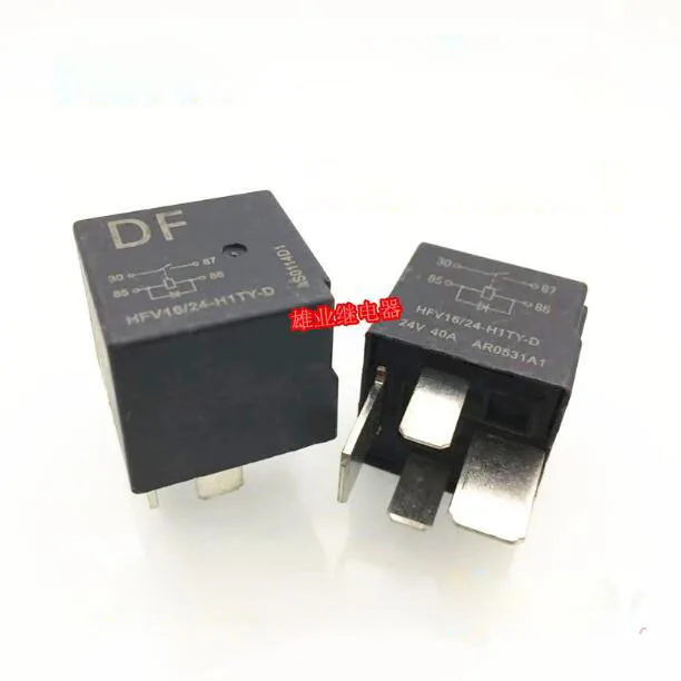 AUTO CAR 24V relay HFV16 24-H1TY-D HFV16-24-H1TY-D HFV1624H1TYD 24VDC DC24V 24V 40A 4PIN