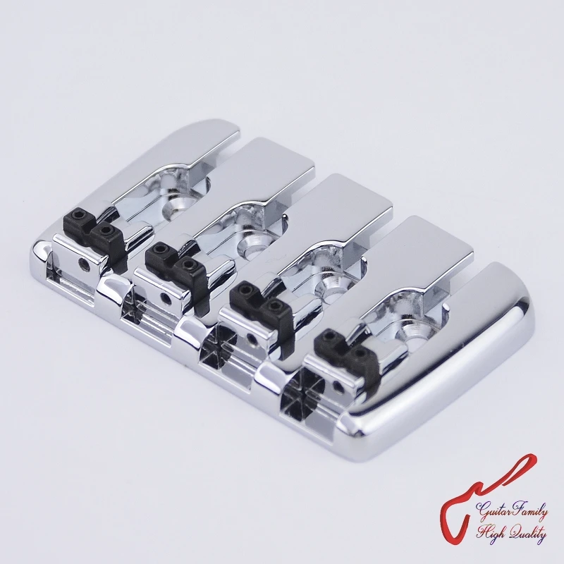 1 Set High Quality GuitarFamily  Bass Bridge For 4 Strings Electric Bass  Chrome  ( #0823 )   MADE IN KOREA