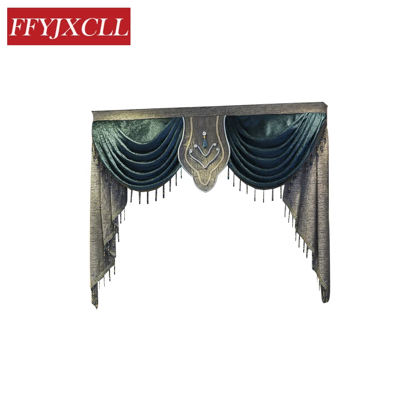 Europe Embroidered Luxury Window Valance Curtains for Living Room Window Curtains Blackout for Bedroom Kitchen Home Decor