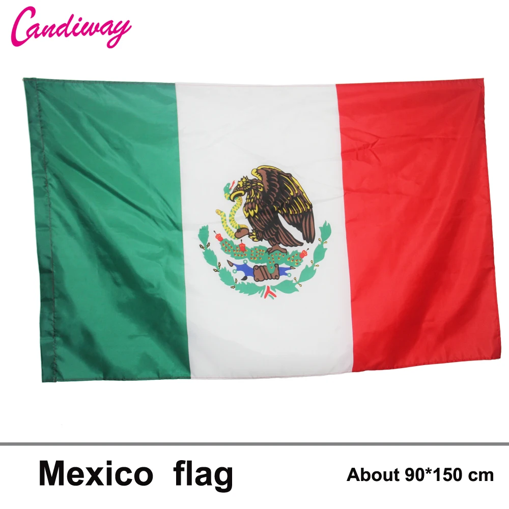 3x5' FT Polyester Mexico Flag Mexican Country Indoor Outdoor Banner Home decoration polyester banner 90X150cm