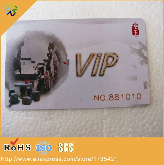 CR80 ISO standard size 500pcs/lot 0.76mm thickness hard pvc printing card vip