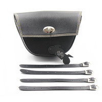 Universal PU Leather Bag Motorcycle Saddlebags Storage Tool Pouch Scooter Custom Chopper Bobber Cruiser Atv