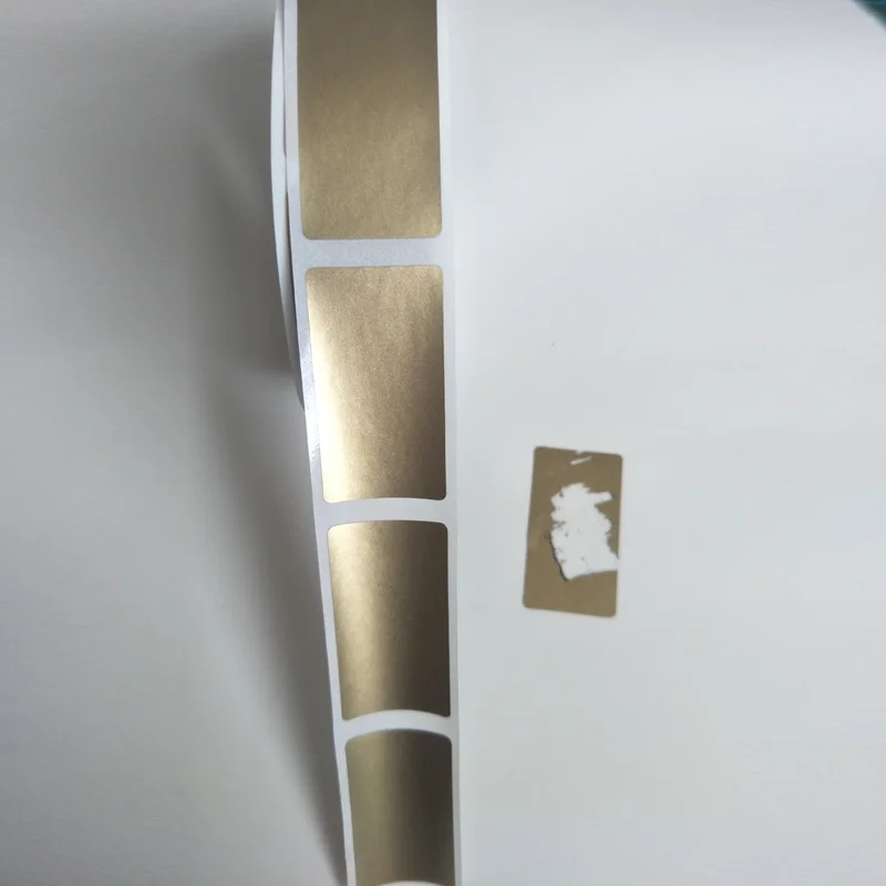 500pcs 23*42mm Silver And Gold Rose Pink Scratch Off Sticker , Can Use Scrape Off For Password Card