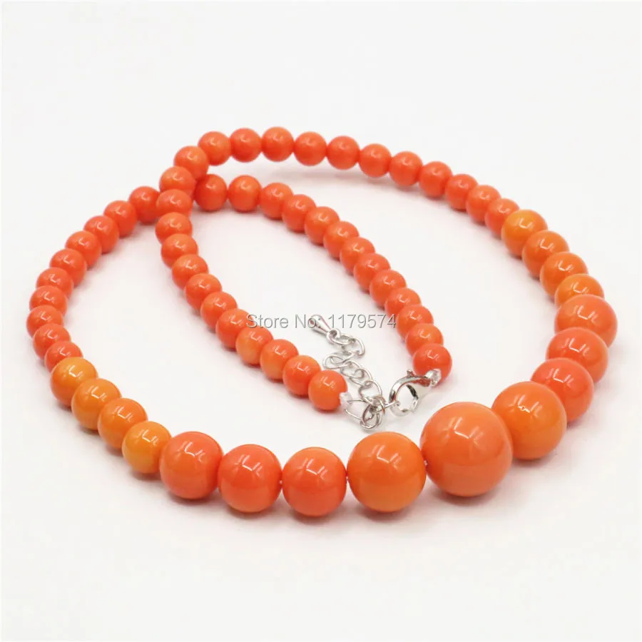 6-14mm Natural Accessories Orange Seashell Beads Tower Necklace Chain Earbob Earrings Sets Jewelry Making Christmas Girls Gifts