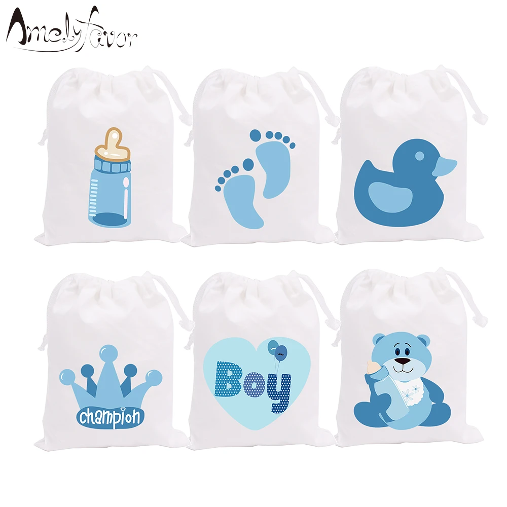 Boy Baby Shower Theme Party Bags Candy Bags Gift Bags Bear Duck Feeder Decorations Grand Event Birthday Party Container Supplies