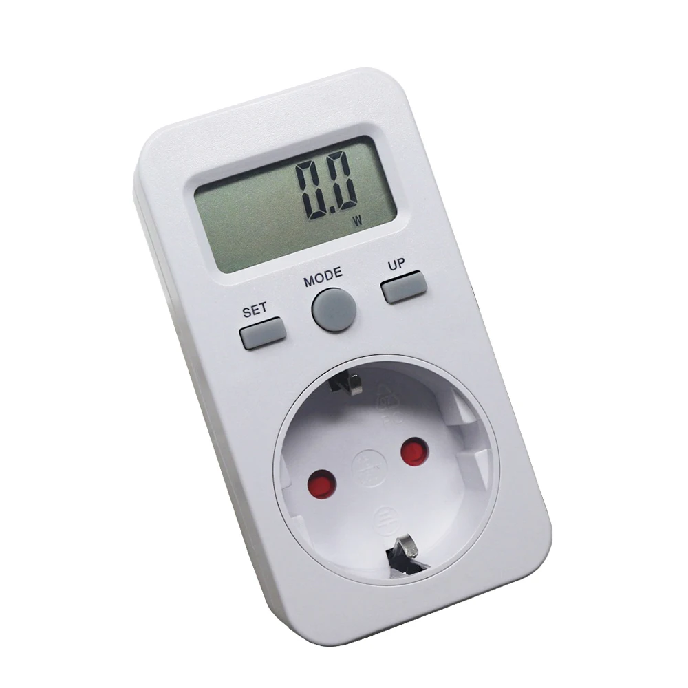 EU Plug Digital Wattmeter Energy Meter LCD Display Power Monitor Meter Electricity Test Measuring Socket