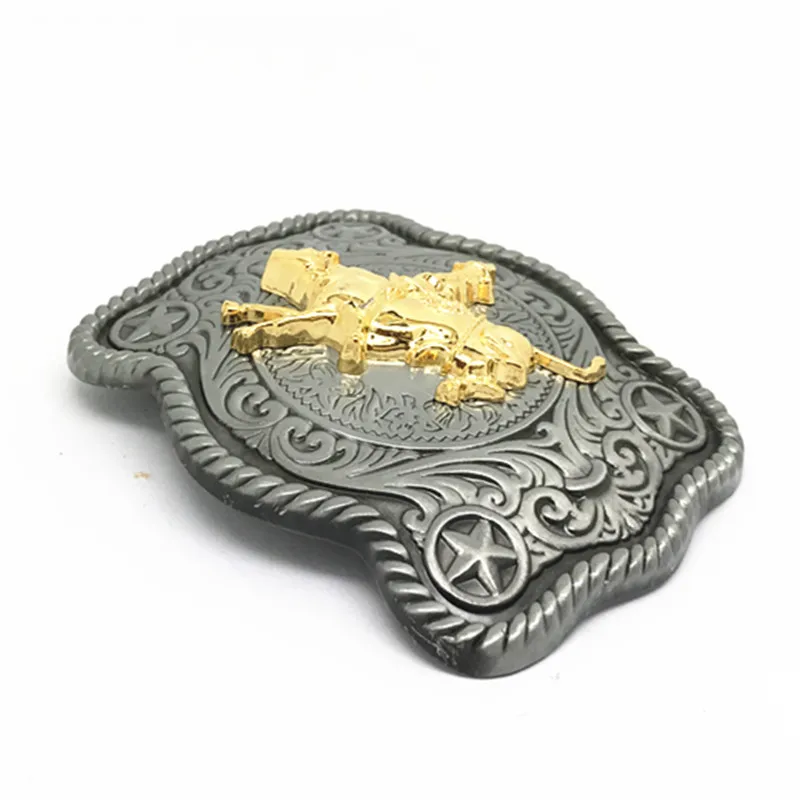 Western cowboy zinc alloy Livin'the Dream Bull Rider attitude buckle