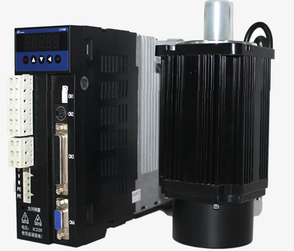 3phase 220V 2000w 2kw 7.7N.m 2500rpm 130mm AC servo motor drive kit 2500ppr with 3m cable