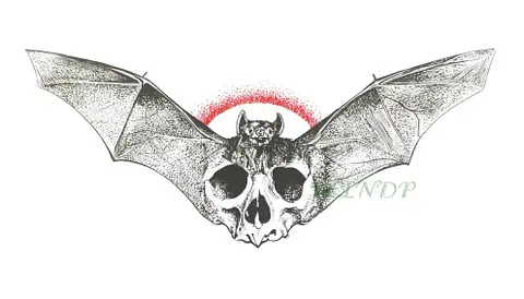 Pegatina de tatuaje temporal a prueba de agua, calaveras de cabeza de murciélago para Halloween, tatuajes falsos para hombres, niñas, mujeres y niños