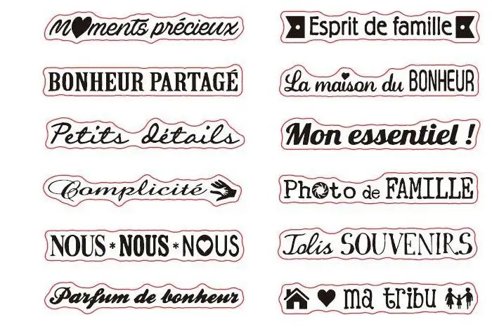 

French Family Happiness Transparent Clear Silicone Stamp Seal DIY Scrapbooking Photo Album