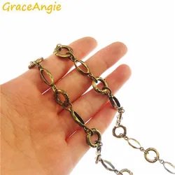 1m Retro Antike Bronze Schmücken Kette Für Halskette Armband Schmuck Zubehör Legierung Vintage Kette Erkenntnisse