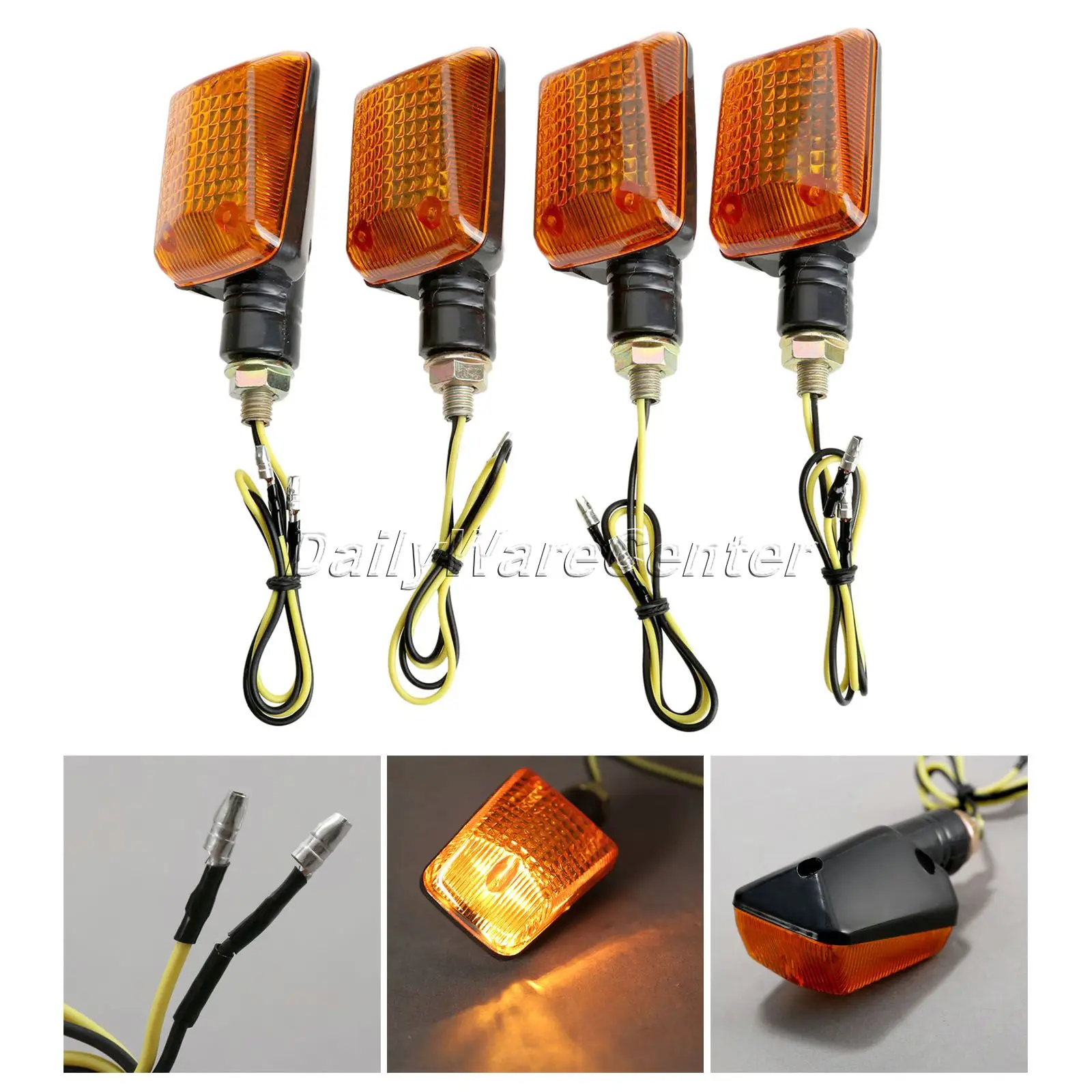 

4X Universal Mototcycel 12V Turn Signal Indicator Light Bulb Amber Indicator Blinker Flash Yellow Lense ATV Bike Lamp Motor Part