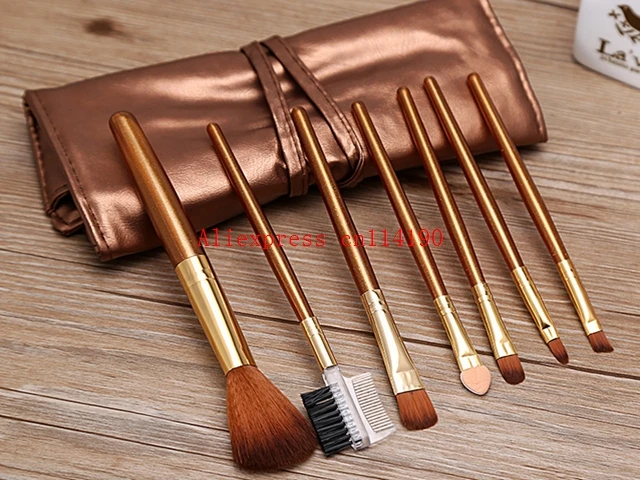 Useful 7 pcs/set Makeup Brush Set Tools Make-up Toiletry Kit Wool Brand Make Up Brush Set Case