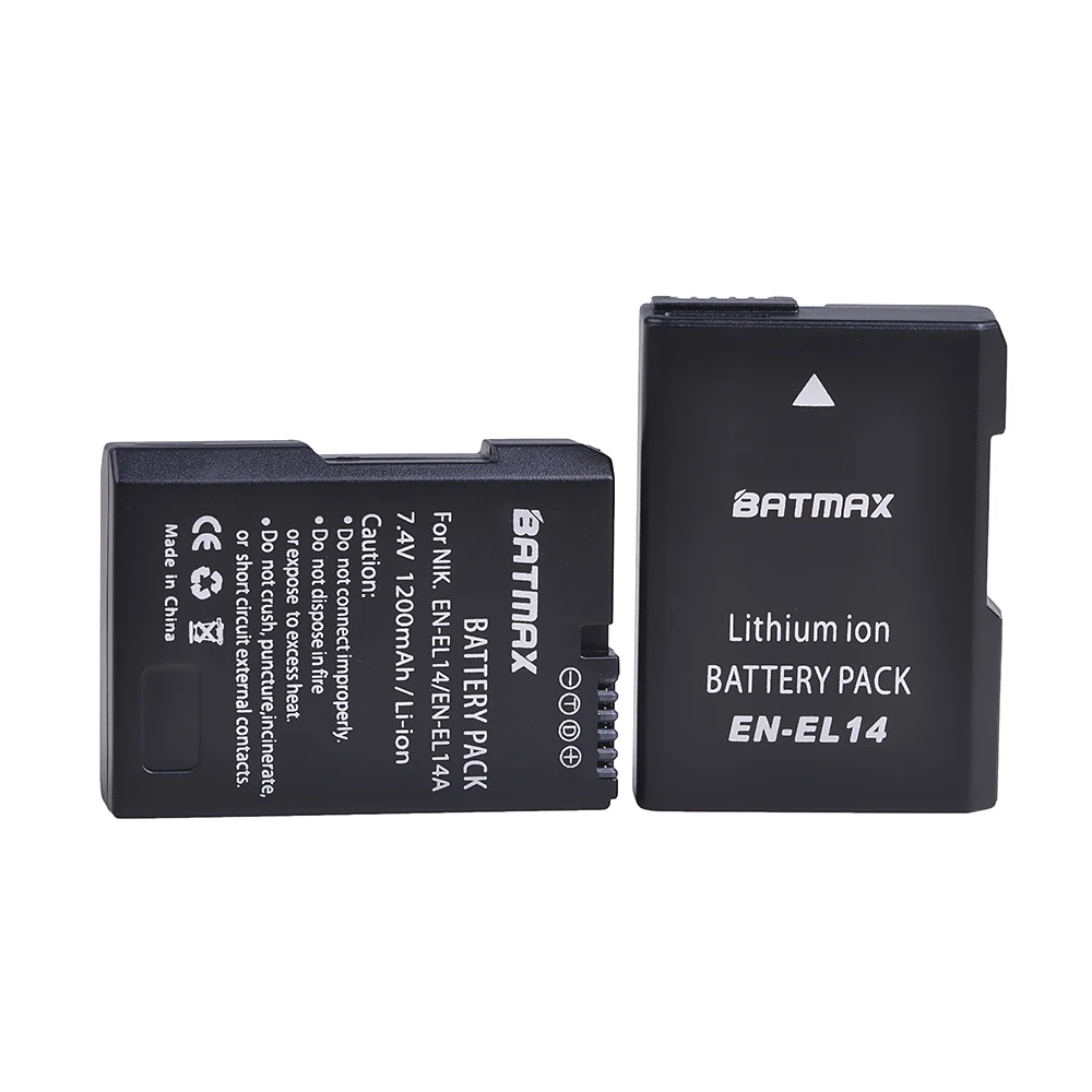 Batmax EN-EL14 Bateria EN-EL14A EL14 1200mAh Bateria do aparatu Nikon DF D3100 D3200 D3300 D3400 D5600 D5100 D5200 P7000 P7800