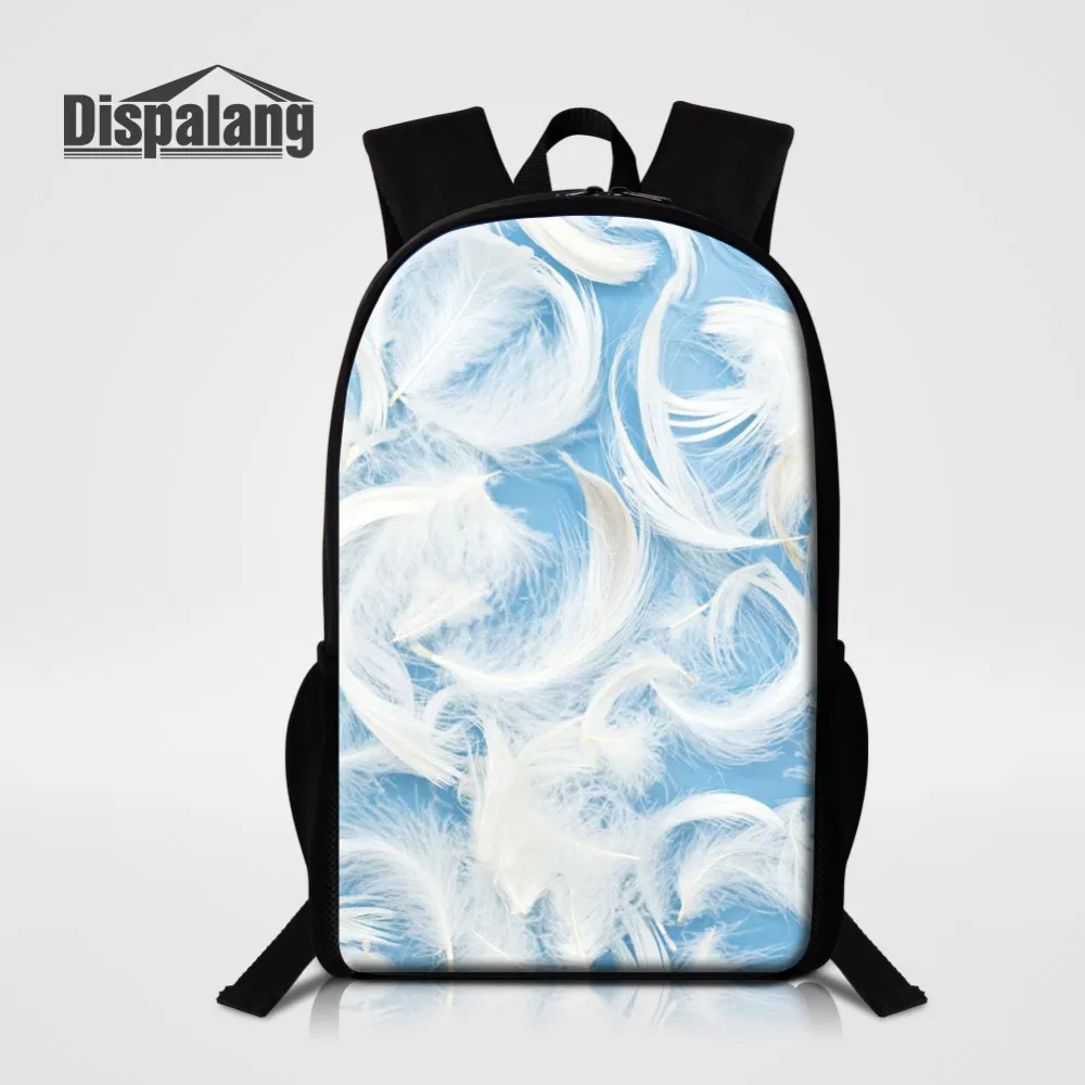 

Dispalang Feather Printing Women Men Backpacks Girls Boys School Bag for Teenage Kids Book Bag Large Casual Travel Shoulder Bag