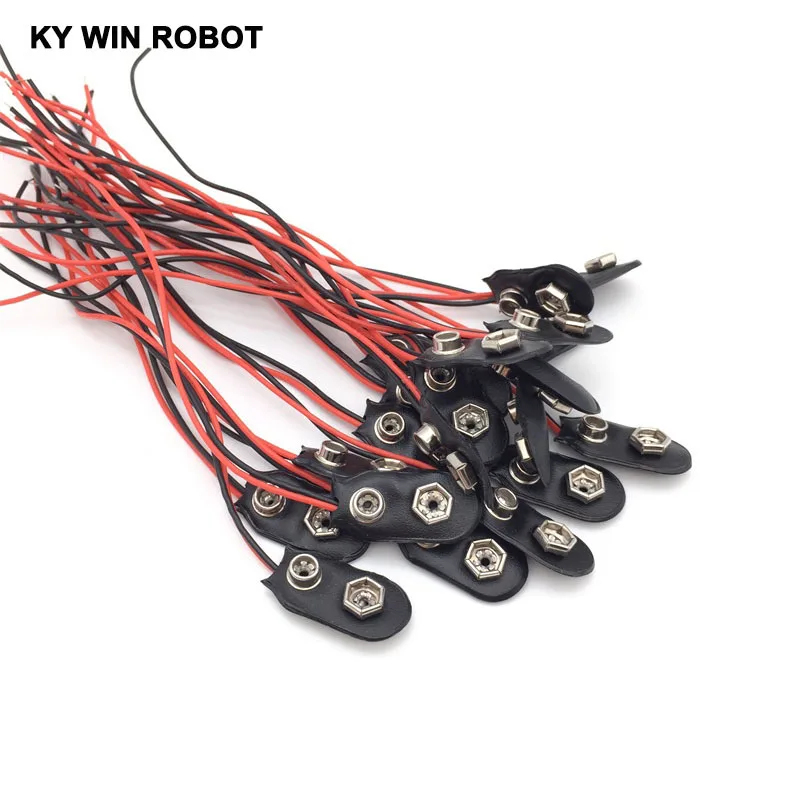 20Pcs 9V Battery Snap-on Connector Clip With Wire Holder Cable Leads Cord