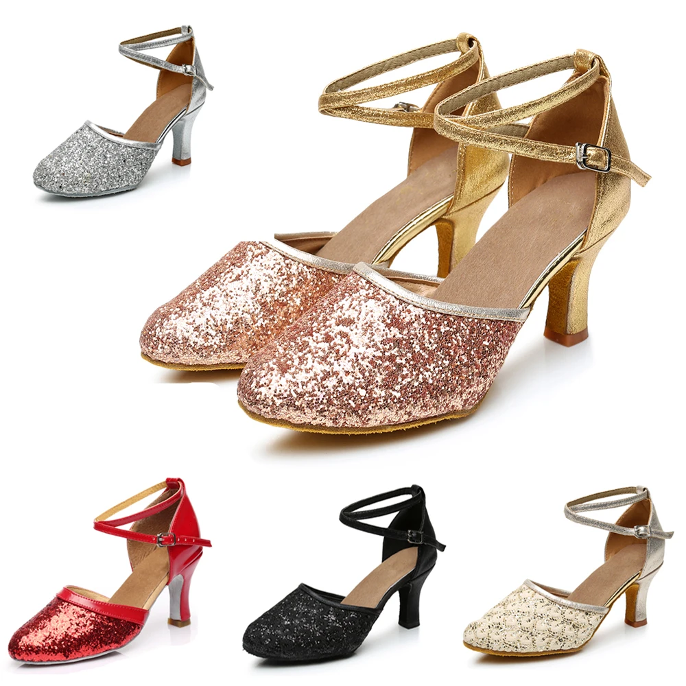 

Latin Dance Shoes Woman Professional Women's Dance Shoes Ballroom Dance Shoes Latin Ladies Dance Shoes High Heel 5CM/7CM A11