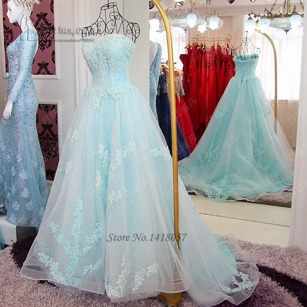 Vestidos de 15 anos Princesa Cheap Light Blue Quinceanera Dresses 2017 Sweet 16 Dresses Debutante Gown Lace Prom Pageant Dress