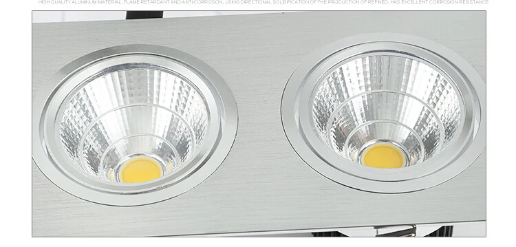 Silver shell 20w Double Dimmable COB Led Ceiling down light Warm White/White/Cold White AC85-265V