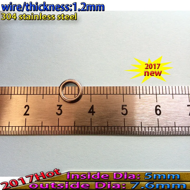 2017 new fishing solid ring 1.2mm5mm7.6mmm quantily 500pcs/lot Specializing in the production