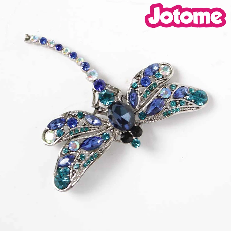 Fashioon Jewelry Rhinestone Blue Dragonfly Brooch Pin Animal Brooches Brooch Pin