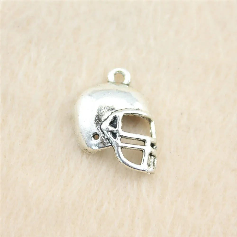 62pcs/lot 20*15mm ancient silver Football Helmets charm Pendants DIY jewelry for bracelet necklace earring