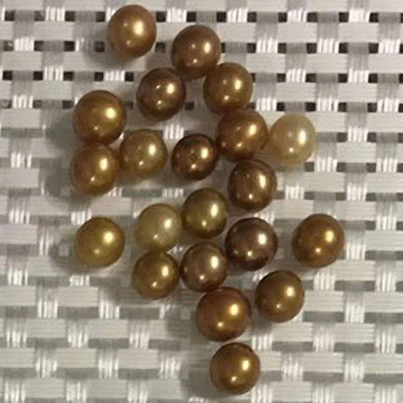 

20 Pcs 7-8mm Coffee Natural Love Wish Pearl Party Gift Oyster Round Loose Colored Pearls