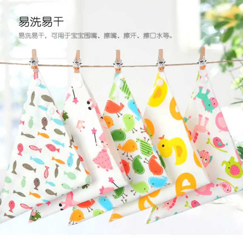 5pc/Lot Baby Bibs 100% Cotton Triangle Head Scarf Boy Kerchief Girl Babador Bandana Dribble Bib