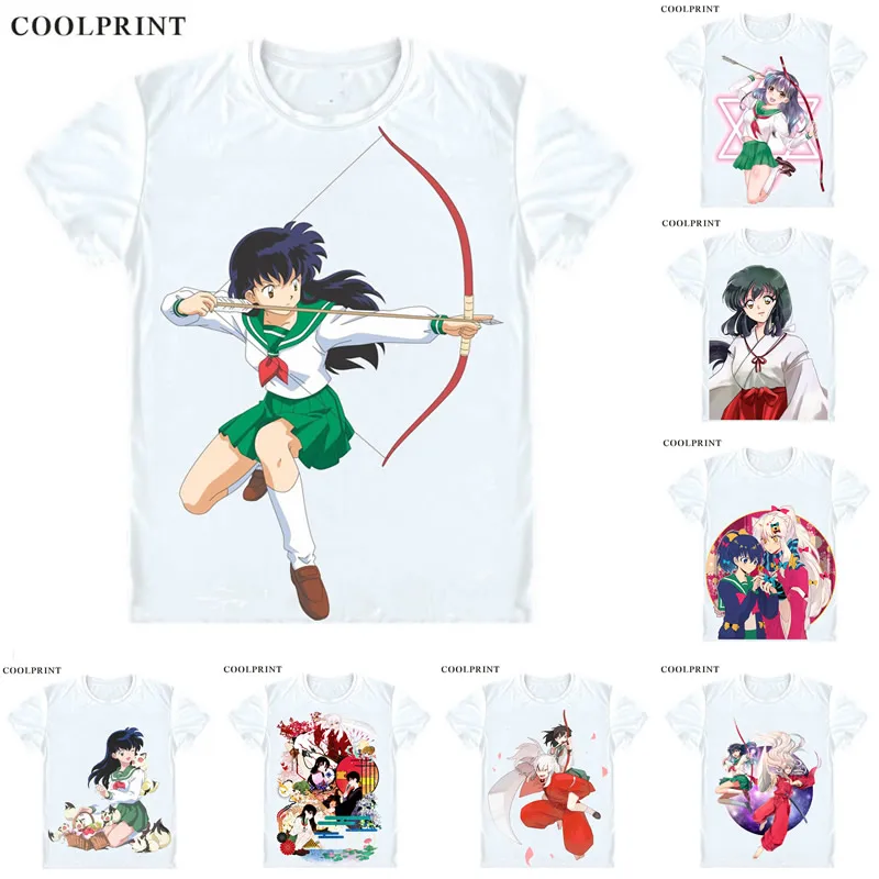 Higurashi Kagome Cosplay T Shirt Inuyasha A Feudal Fairy Tale Men Casual TShirt Premium T-Shirt Printed Short Sleeve Shirts