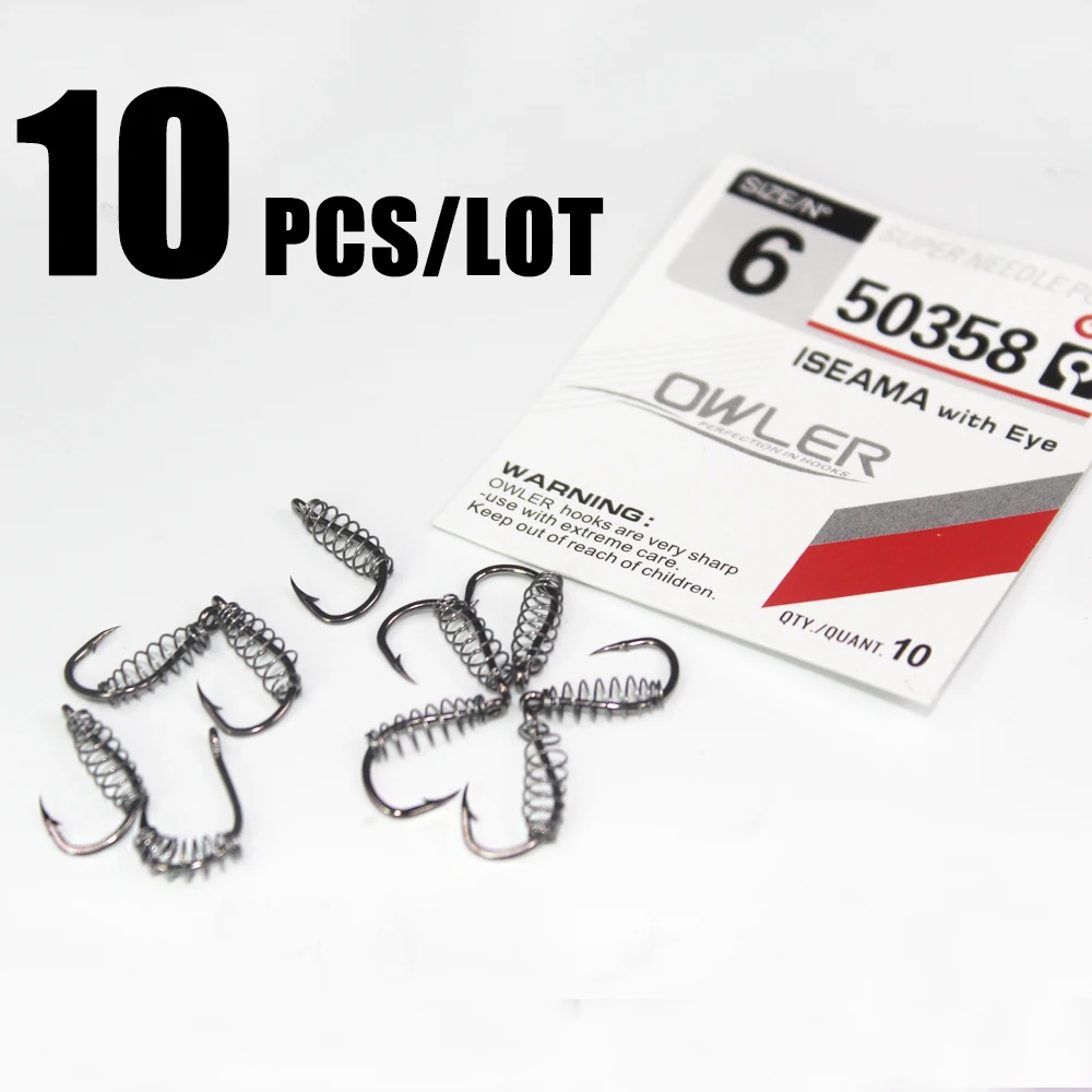 30Pcs/Lot Th50358 Iseama 1#-10# Spring Fishing Hooks Stainless Steel Barbed Swivel Explosion Hooks for Carp Fly Fishing Pesca