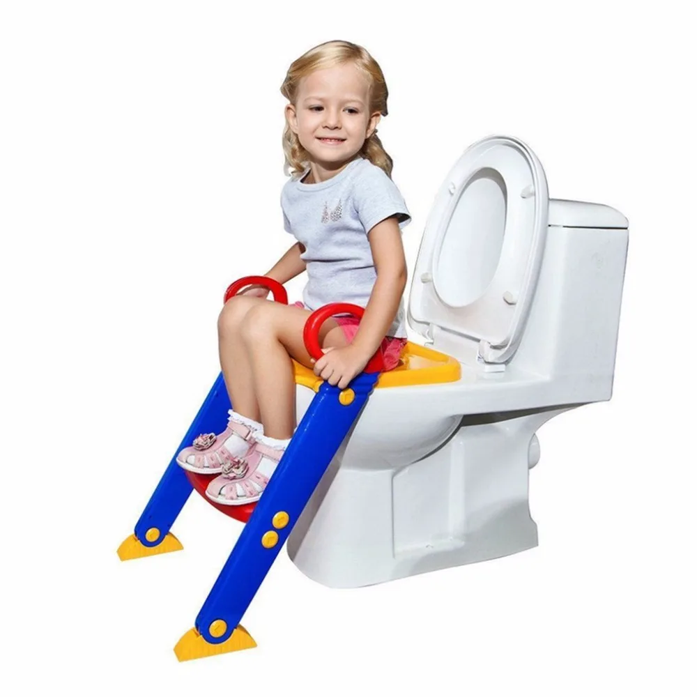 Baby Toilet Seat Folding Potty Trainer Seat Chair Step With Adjustable Ladder Non-Slip Children Potty Chair Toilet Training seat