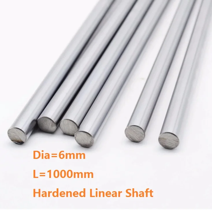 

100pcs/lot Dia 6mm shaft 1000mm long Chromed plated linear shaft hardened shaft rod bar rail guide for 3d printer cnc parts