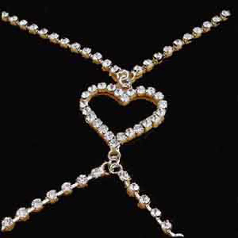 

New silver hematite rhinestone heart fashion bra straps belt decorative ornament costume jewelry accessories 3pcsx